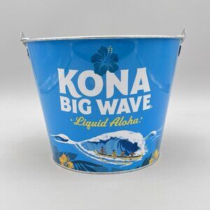 Kona Big Wave Liquid Aloha Metal Ice Beer Bucket & Handle Ice Pail Drink Party